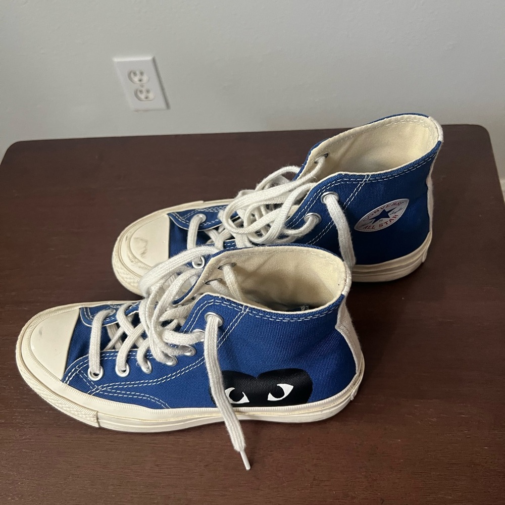 Converse Blue and White High-Top Sneakers